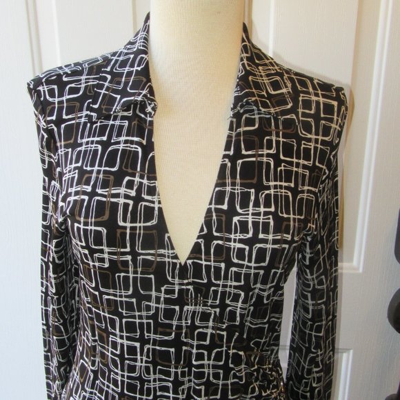 NWT Talbots Long Sleeve Midi Faux Wrap Dress Size 10 - Picture 10 of 12